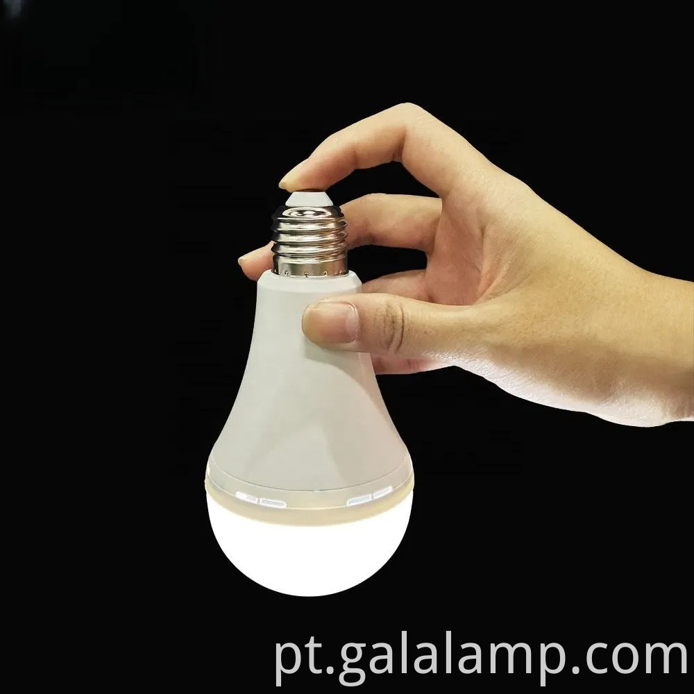 Luz de lâmpada LED de emergência recarregável com bateria embutida